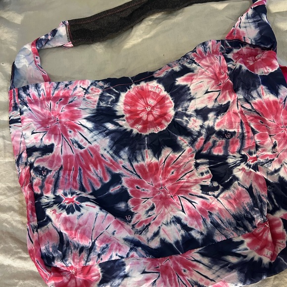 LOVE pink and blue Tie-Dye stash it tote - Picture 3 of 7